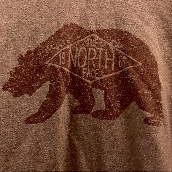 The North Face Men’s Brown Bear Logo Hoodie Sweatshirt Pullover Size Medium - Picture 7 of 9